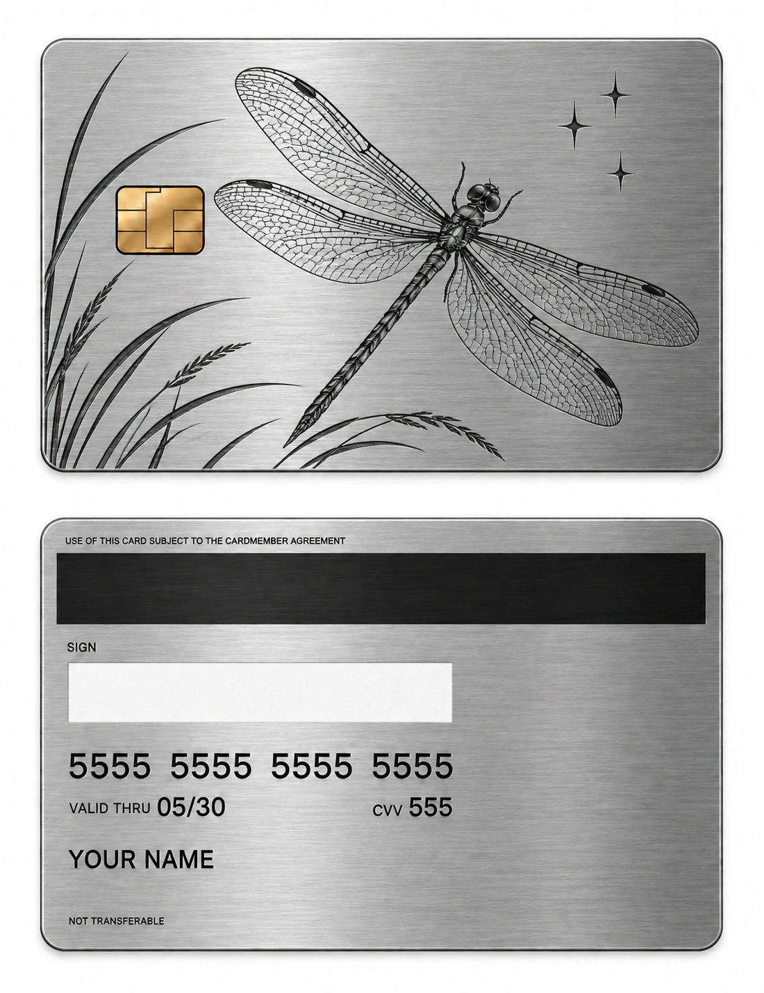 Dragonfly Nocturne metal card