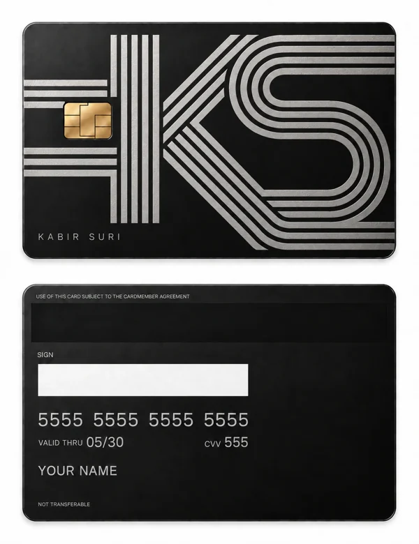 KS Optical Cipher — Matte black stainless steel with silver engraving