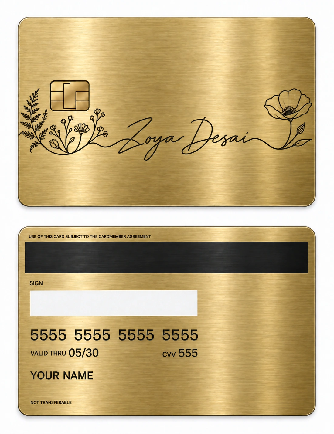 Zoya Wildflower Autograph metal card