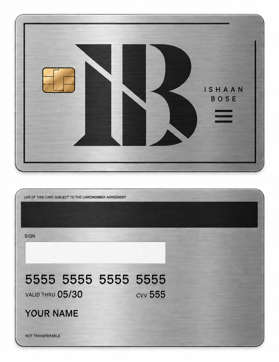 Ishaan Stencil Seal metal card