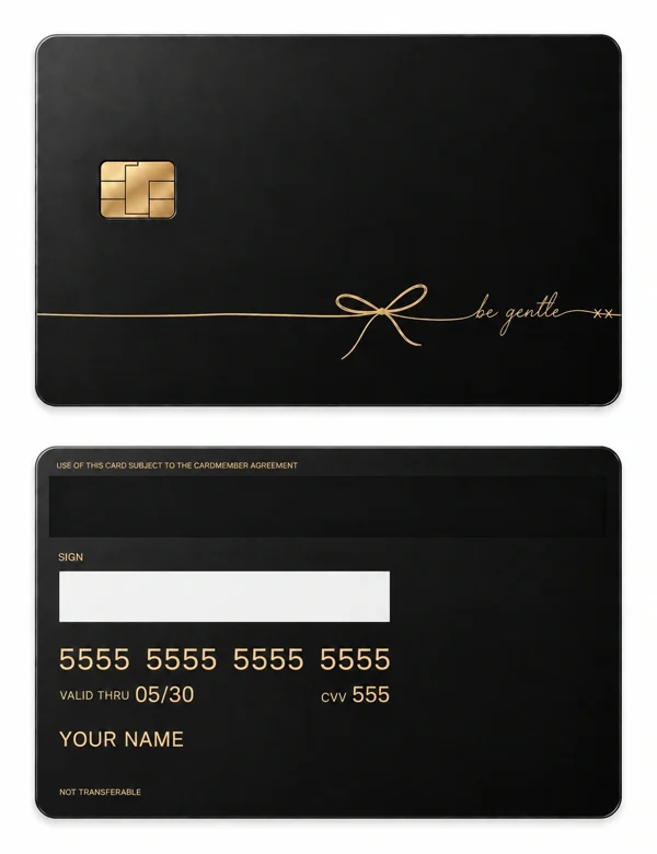 A Gentle Promise — Matte black brass with gold engraving