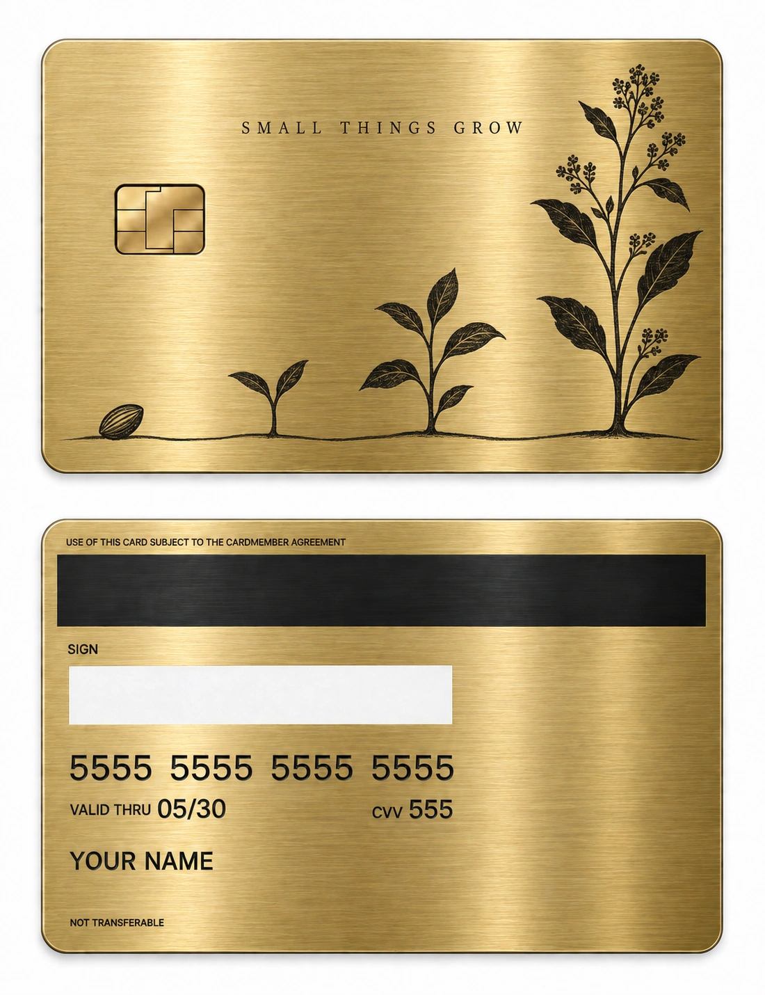 Small Things Grow metal card