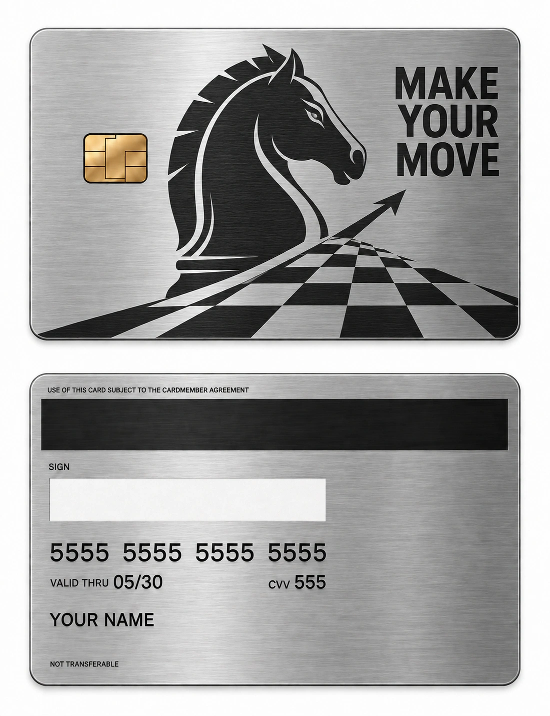 Make Your Move metal card — Front