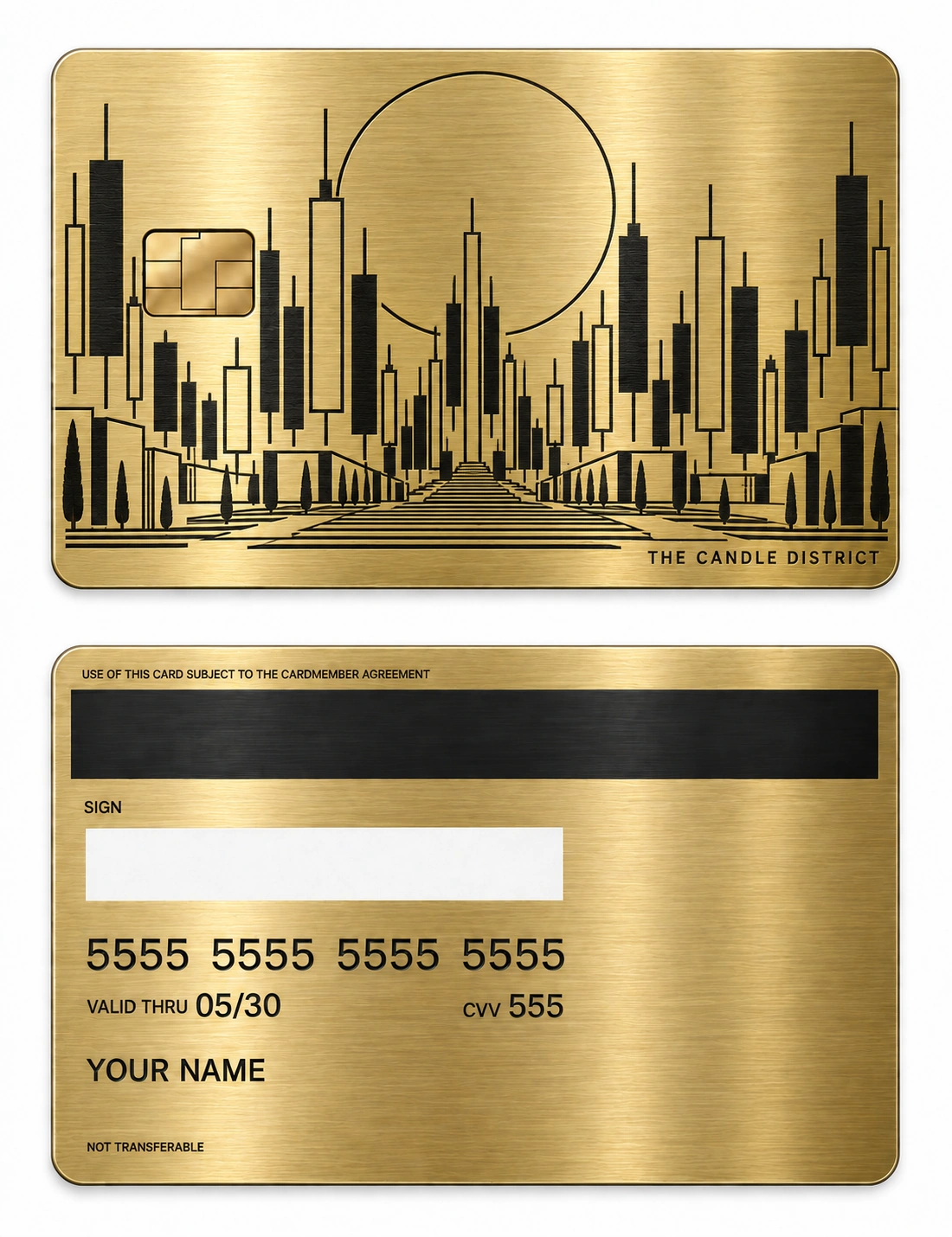 The Candle District metal card
