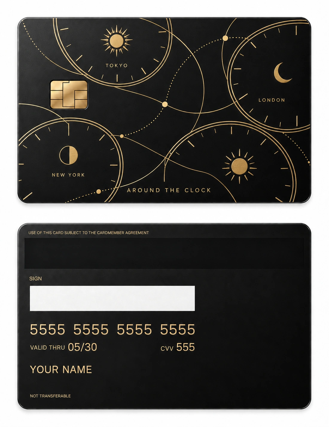 Around the Clock metal card — Front