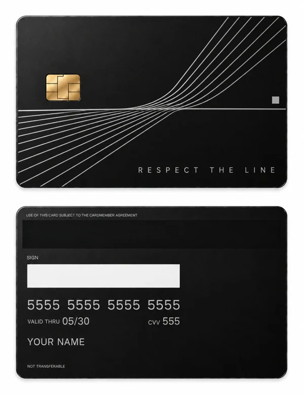 Respect the Line — Matte black stainless steel with silver engraving