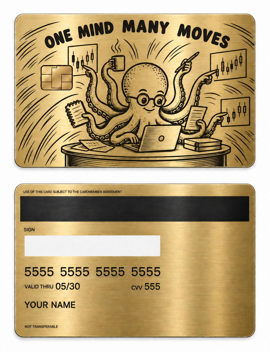 The Multi-Task Trader metal card