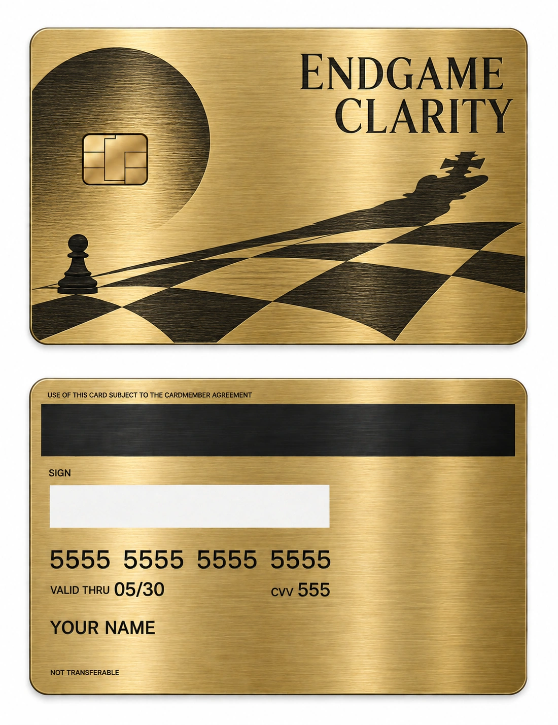 Endgame Clarity metal card — Front