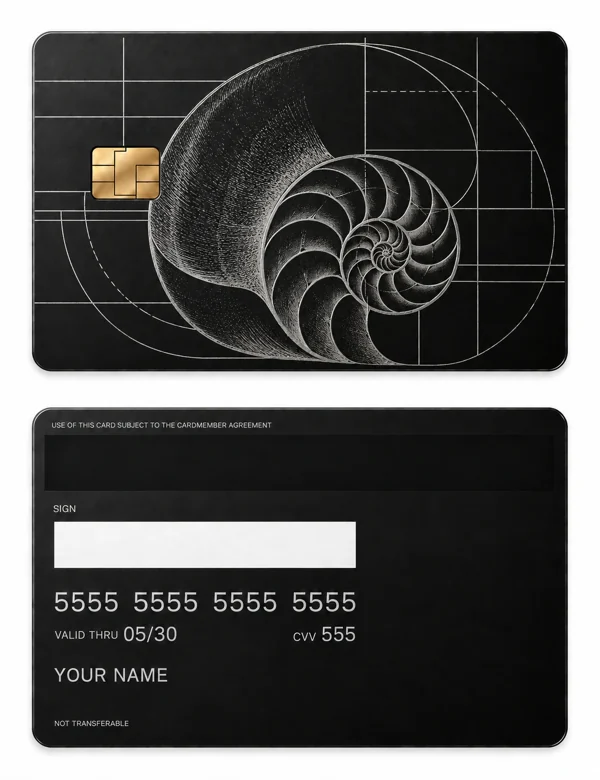 Natural Ratios — Matte black stainless steel with silver engraving
