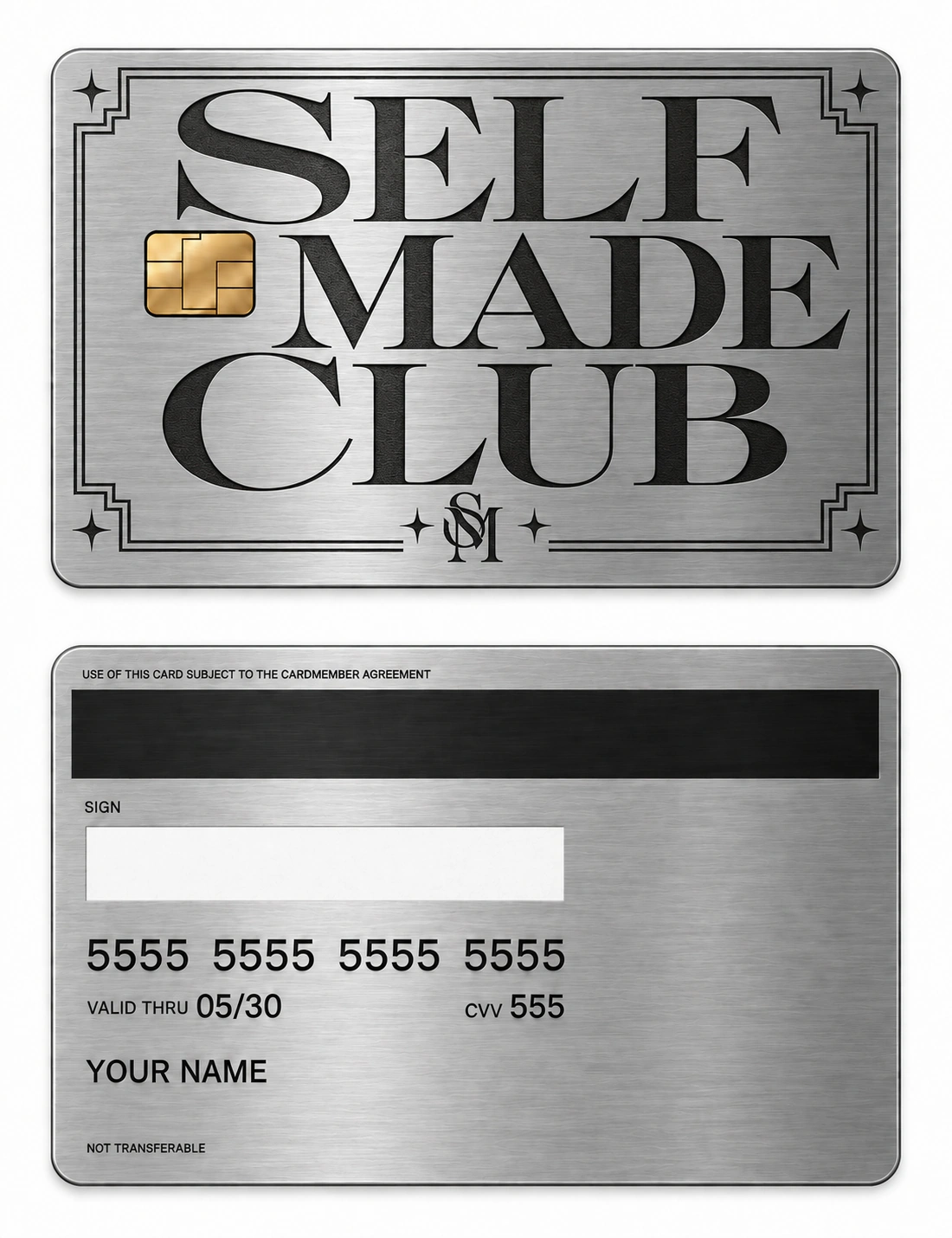 Self Made Club metal card