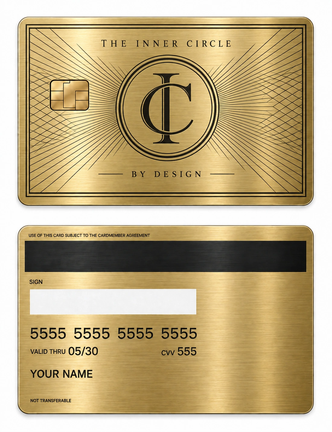 The Inner Circle metal card — Front