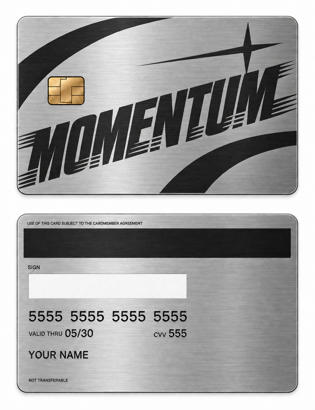 Momentum metal card