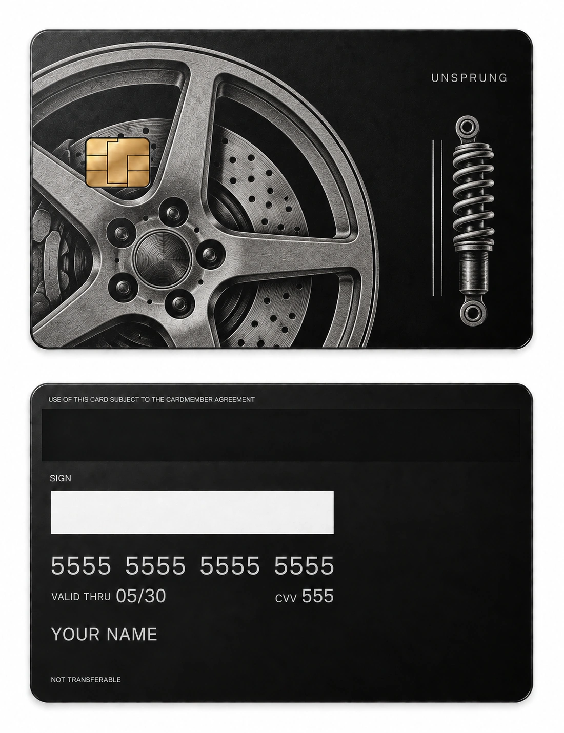 Unsprung metal card