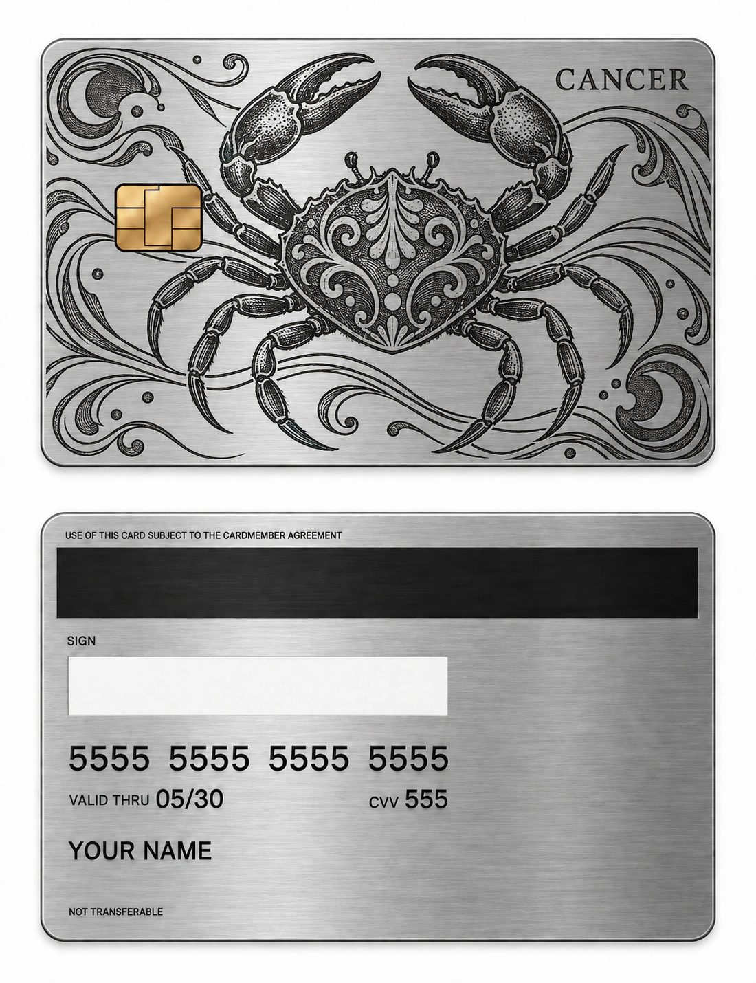 Cancer Tidal Emblem metal card