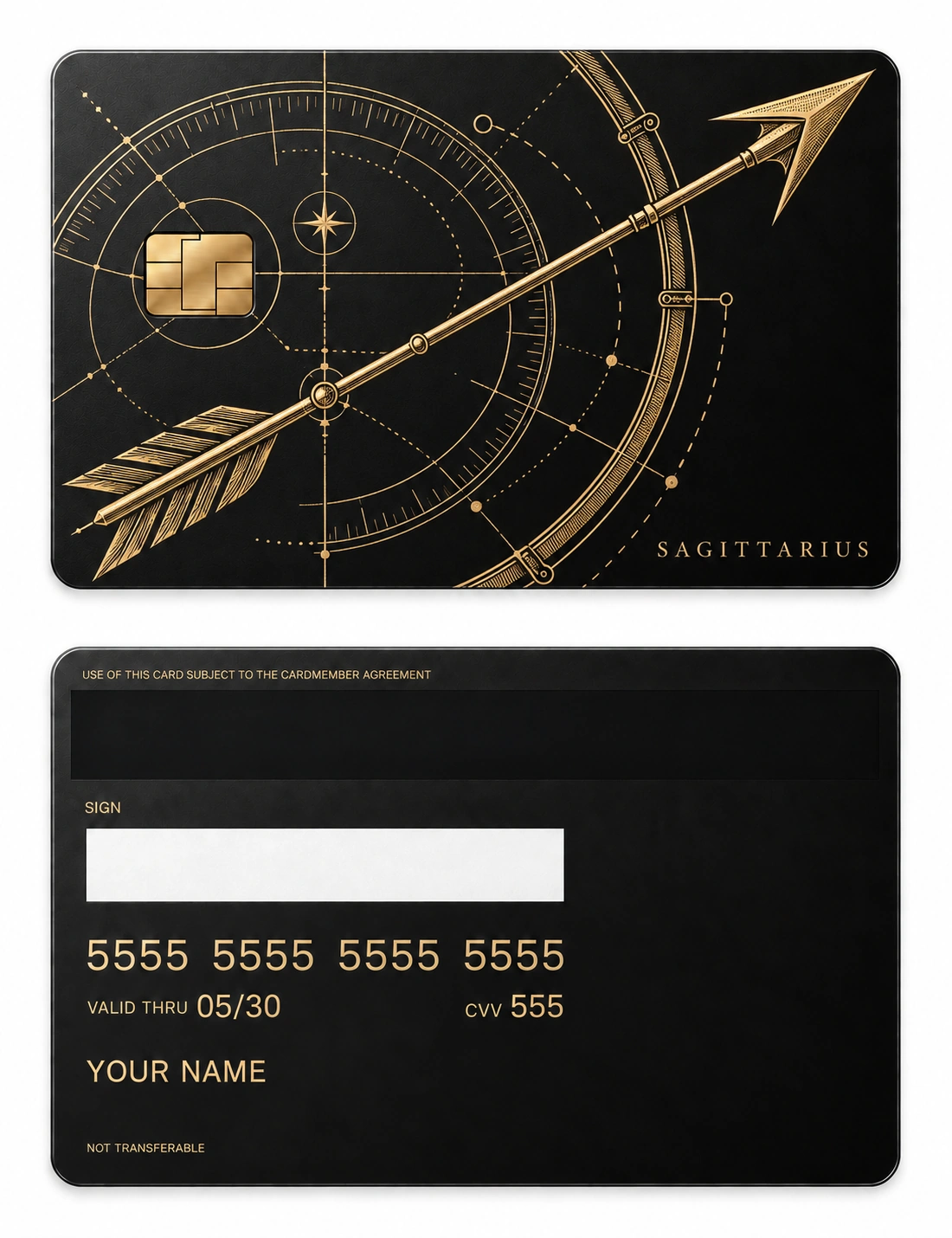 Sagittarius Arrow Atlas metal card