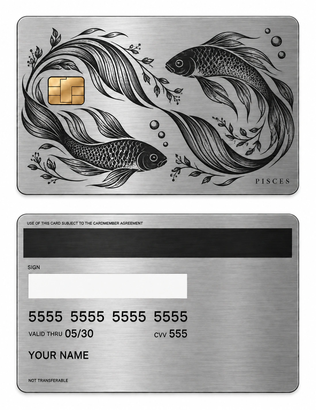 Pisces Endless Current metal card