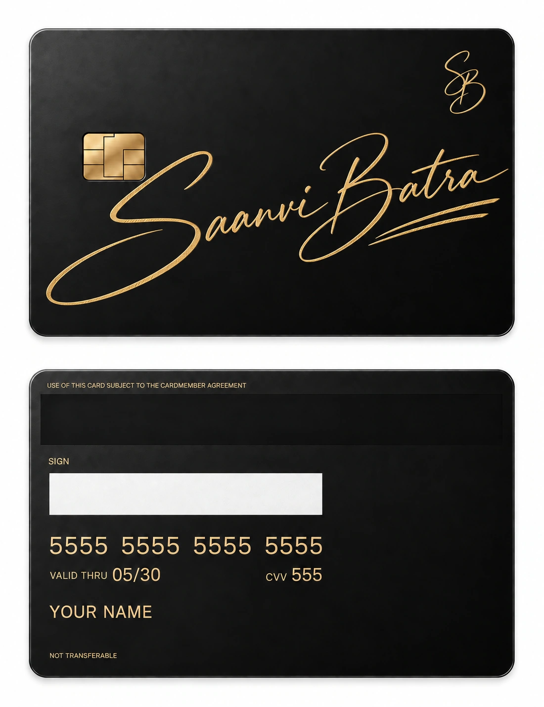 Saanvi Sovereign Signature metal card