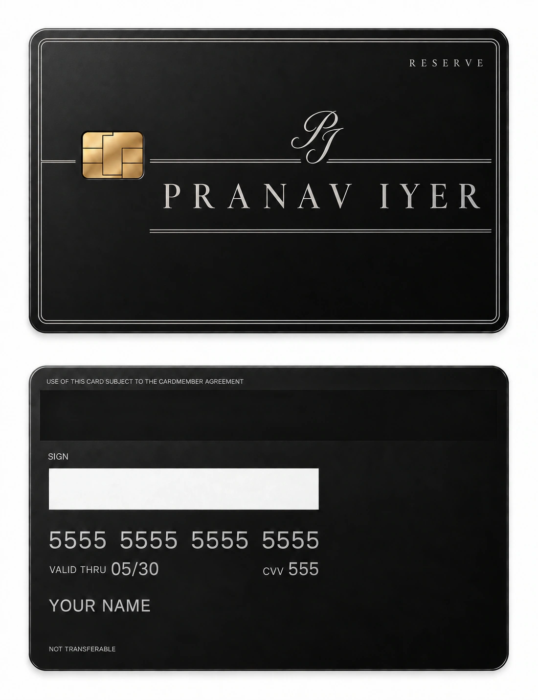 Pranav Reserve Identity metal card
