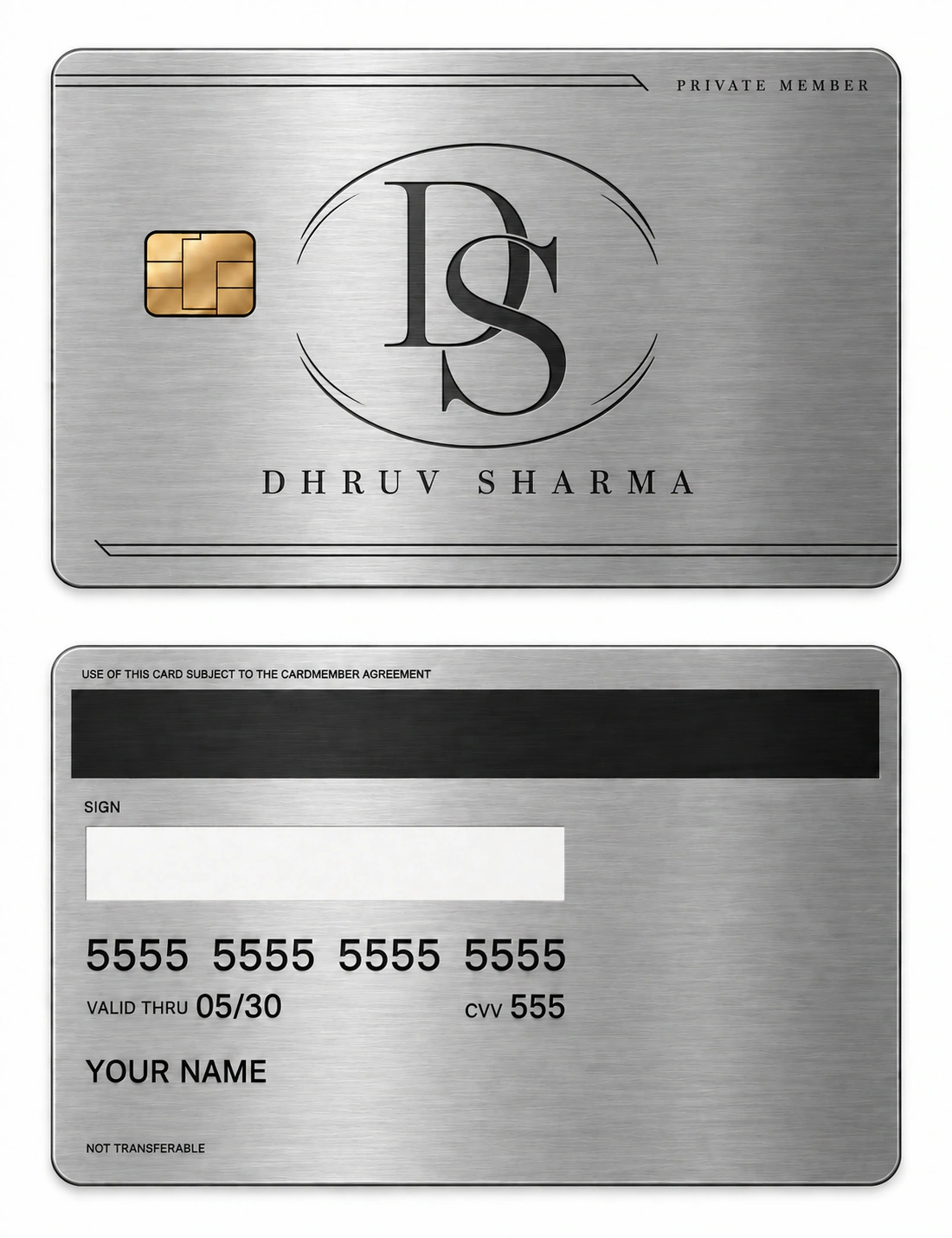 Dhruv Signature Membership metal card
