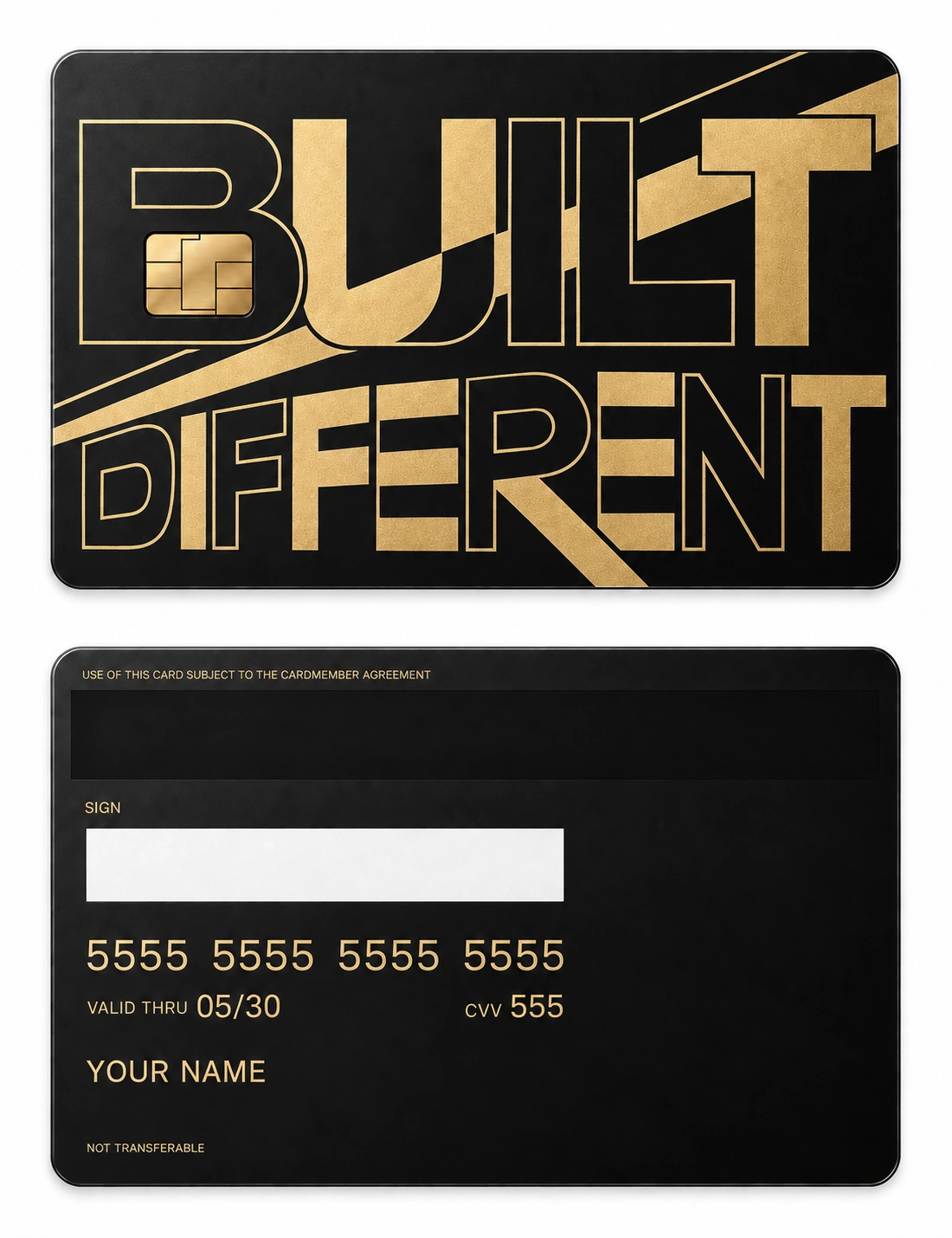 Built Different metal card