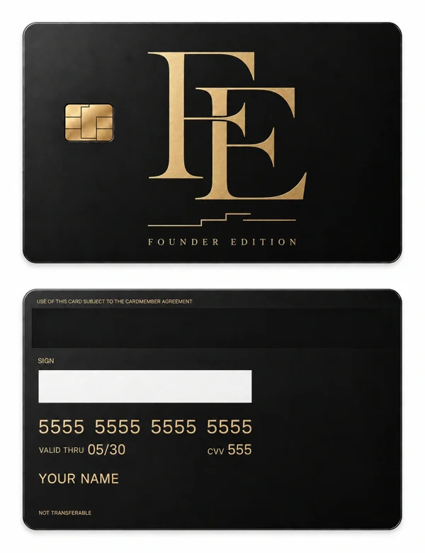 Founder Edition — Matte black brass with gold engraving