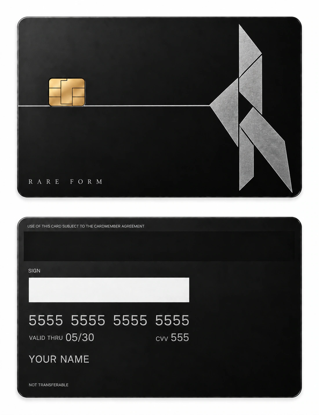 Facet Nocturne metal card — Front