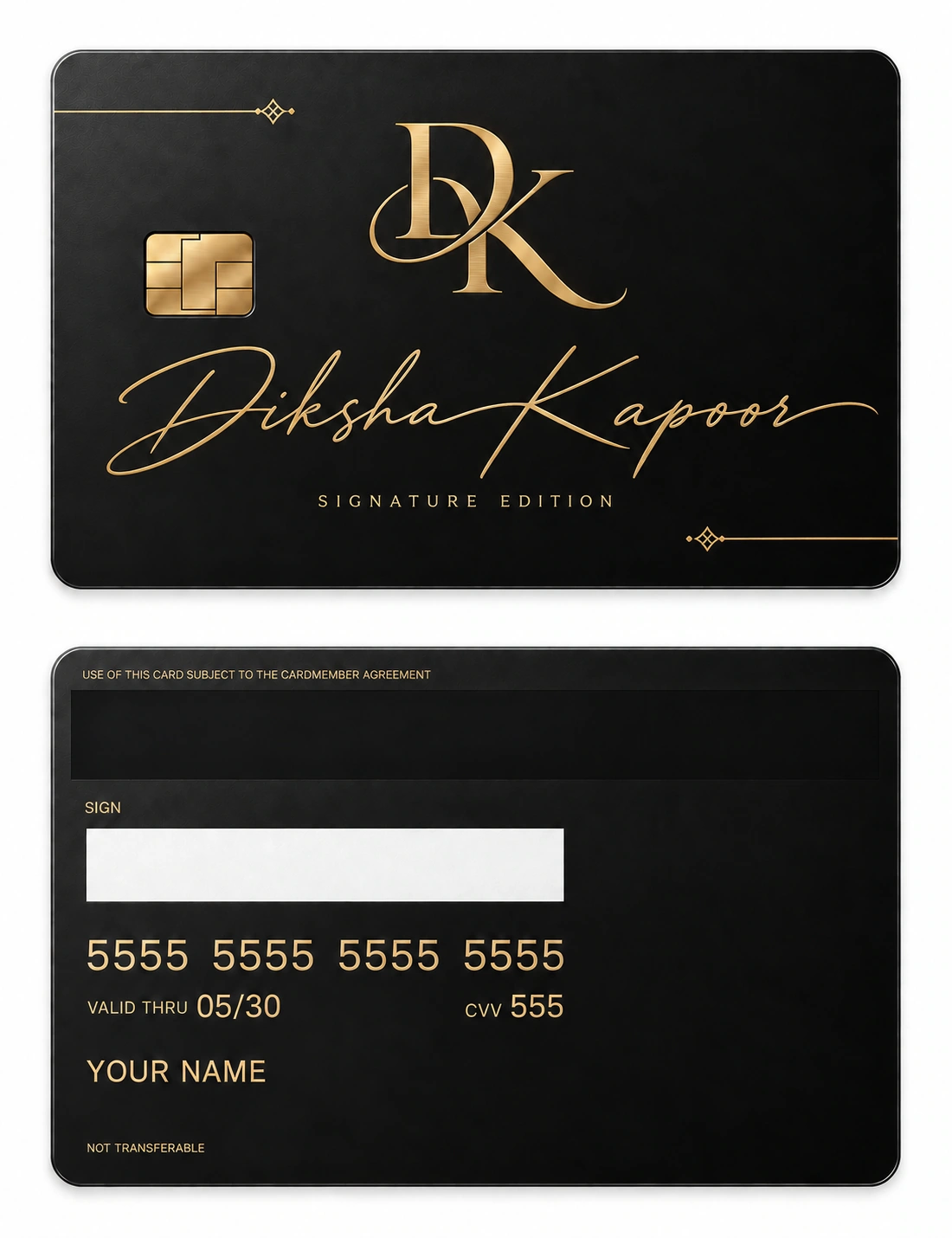 Diksha Signature Edition metal card